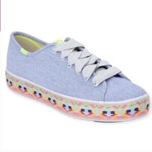 KEDS | Triple Kick Raffia Jute Geo Aztec Platform Shoe Size 8